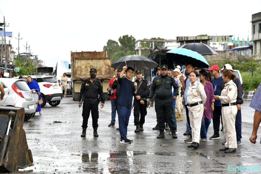 Encroachment eviction from Keishampat Junction to Malom along Tiddim road, Imphal :: 12th July 2025