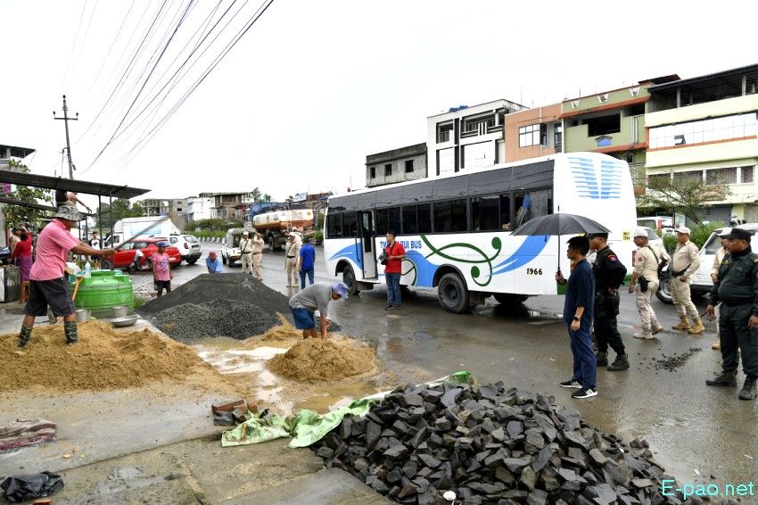 Encroachment eviction from Keishampat Junction to Malom along Tiddim road, Imphal :: 12th July 2025