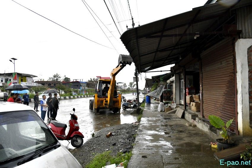 Encroachment eviction from Keishampat Junction to Malom along Tiddim road, Imphal :: 12th July 2025