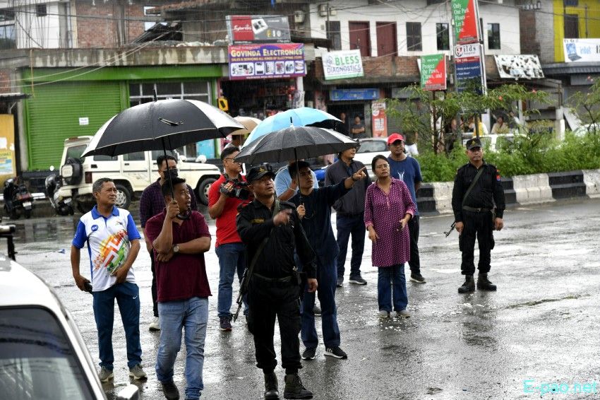 Encroachment eviction from Keishampat Junction to Malom along Tiddim road, Imphal :: 12th July 2025