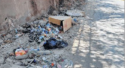 Road converted to dumping site