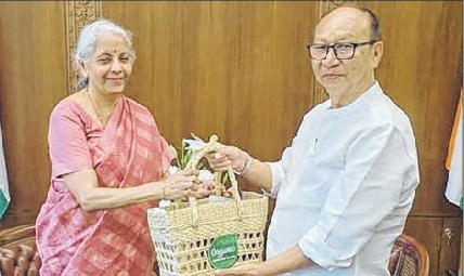 Chief Minister Yumnam Khemchand with nion Finance Minister Nirmala Sitharaman