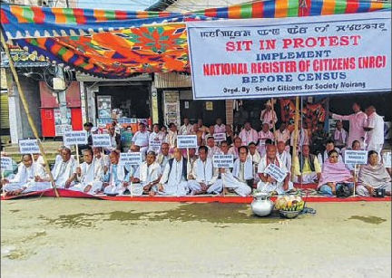 'No Census without NRC': Senior citizens hold sit-in protest at Moirang