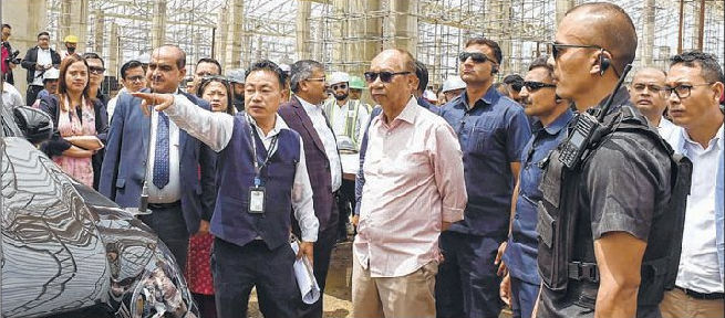 Khemchand inspects new terminal building of Imphal Airport