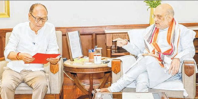Amit Shah asks CM to expedite peace process, facilitate inter-community harmony