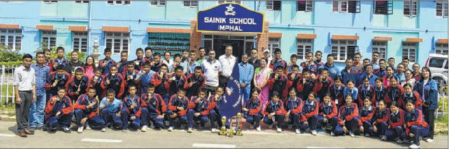Sainik School Imphal U-15 and U-17 teams top NER football competition<