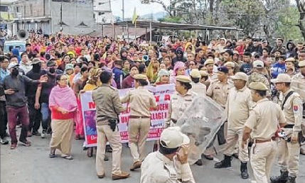 Mass protest rally in Thoubal condemns Tronglaobi attack, demands justice