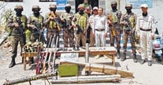 Huge cache of arms recovered at CCpur, Bishnupur