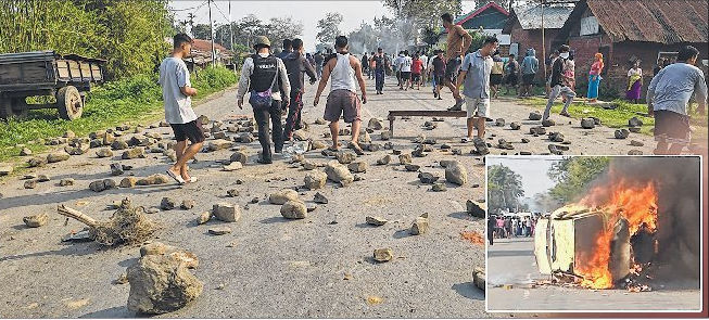 Protest turns violent, vehicles set ablaze