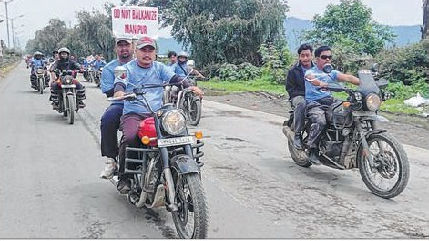 Bike rally spreads message to save Manipur