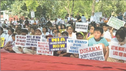 Protest demonstration at Jantar Mantar Delhi marks 3 years of conflict