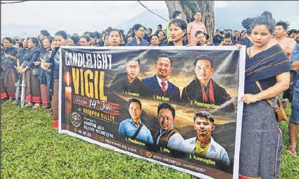 Khoupum area residents hold candlelight vigil