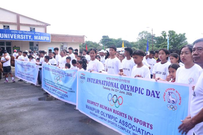 International Olympic Day Run organised by Manipur Olympic Association at Khuman Lampak Sports Complex