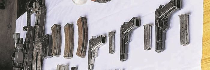 Arms recovered from Lamdan, Geljang