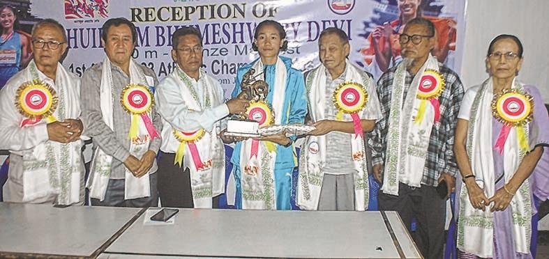 Asian U23 Athletics C'ships bronze medallist Bhumeshwory accorded warm reception
