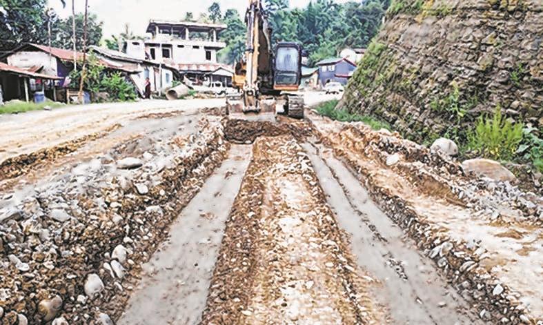 Road repairing work begins on NH-37