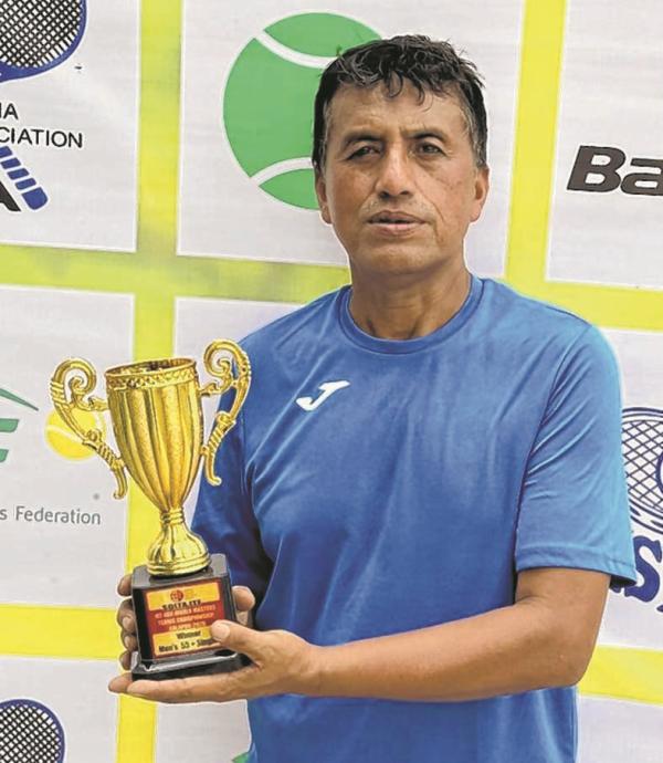 Tuleswor Thongbam wins 55+ singles title at MT400 Solapur