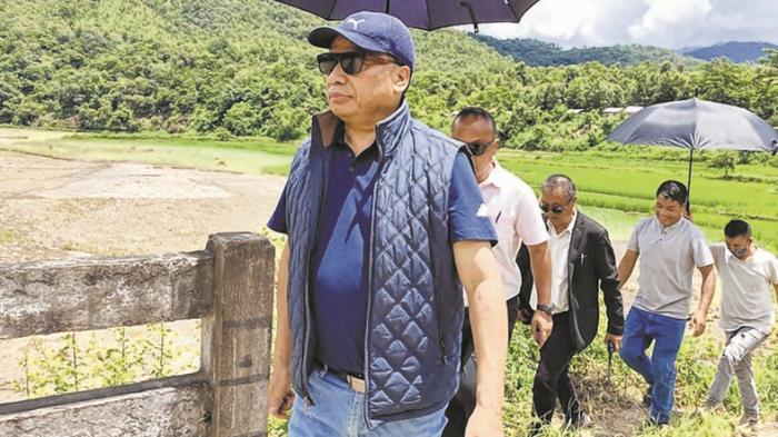Dikho inspects flood ravaged village
