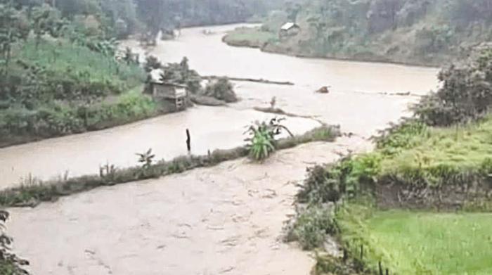 Several paddy fields submerged in Senapati district