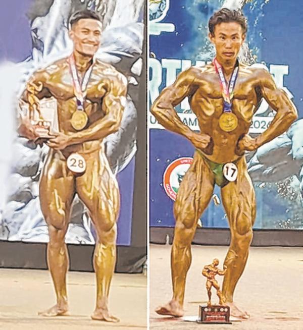 2nd NE Bodybuilding and Physique C'ship : Mishap Khapai, Worthan Lunglo and Pritam Nahakpam bag gold