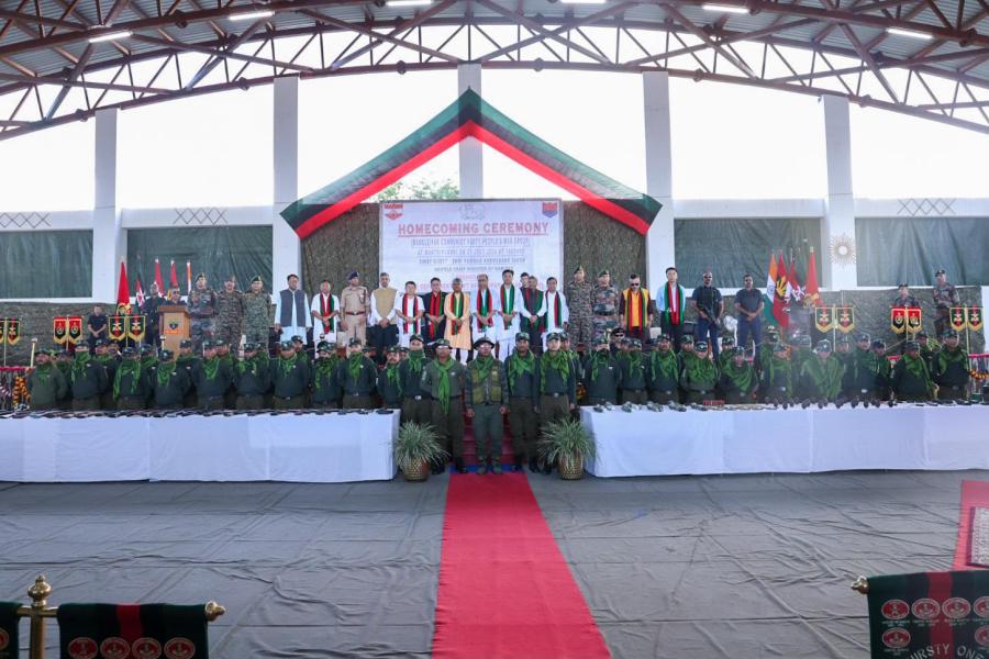 'Homecoming Ceremony' for KCP-PWG cadres at Mantripukhri Garrison, Hqs IG Assam Rifles (South) :: July 21, 2026