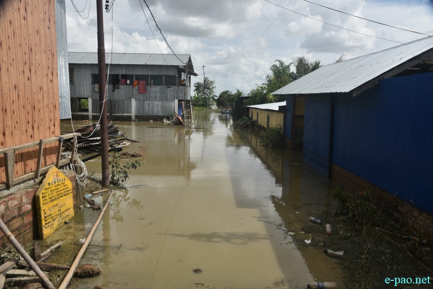 Aftermath of Imphal Flooding at Yubaraj Pali,  Mongkhang Lambi  and Pibiya Pandit Leikai, Imphal East :: July 05 2024