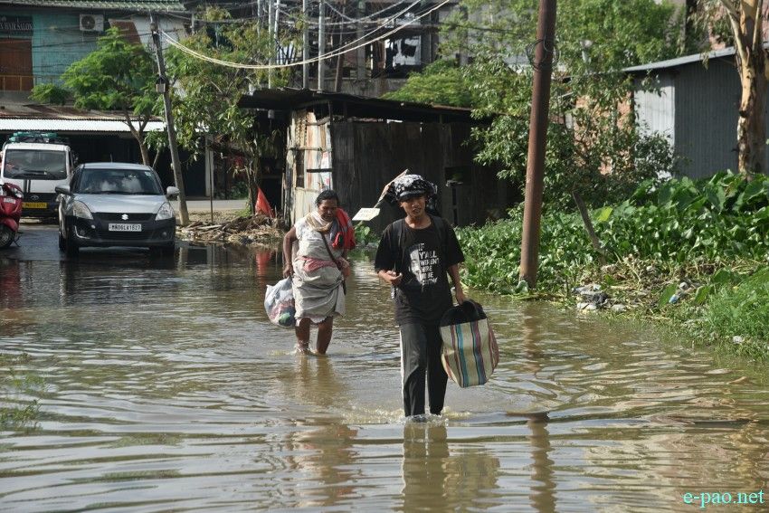 Aftermath of Imphal Flooding at Yubaraj Pali,  Mongkhang Lambi  and Pibiya Pandit Leikai, Imphal East :: July 05 2024