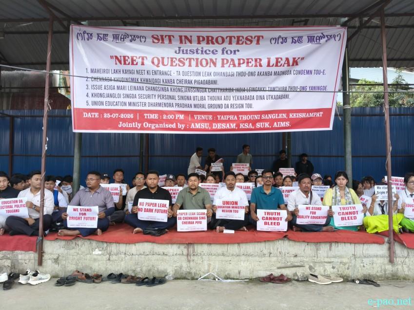 Sit-In-Protest against the NEET 2026 Paper leak at Yaipha Thouni Sanglen, Keishampat :: 25th July 2026