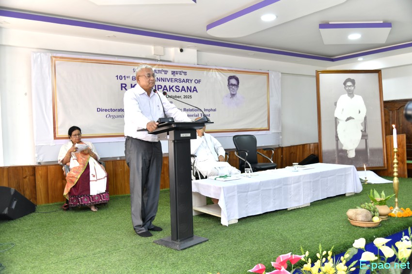 101st birth anniversary of political activist, journalist, and teacher - RK Maipaksana :: 11th October 2025