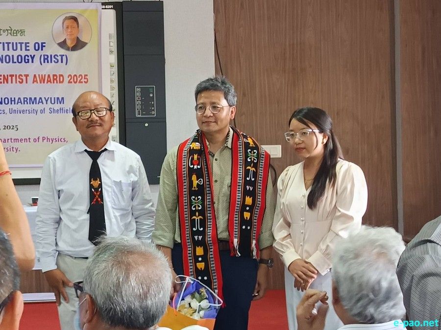 RIST Distinguished Scientist Award 2025 handed over to Prof Jayanta Manoharmayum at Manipur University :: July 25th 2025