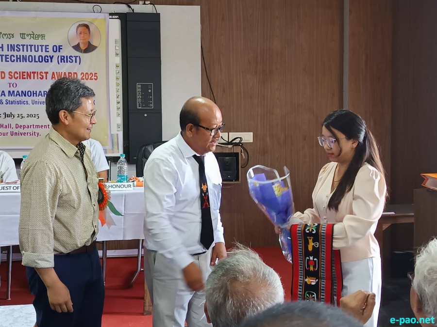 RIST Distinguished Scientist Award 2025 handed over to Prof Jayanta Manoharmayum at Manipur University :: July 25th 2025