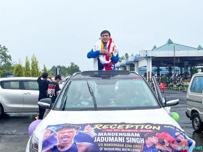 Mandengbam Jadumani : Silver medal at Glasgow Commonwealth Games, reception at Imphal Airport :: 5th August 2026