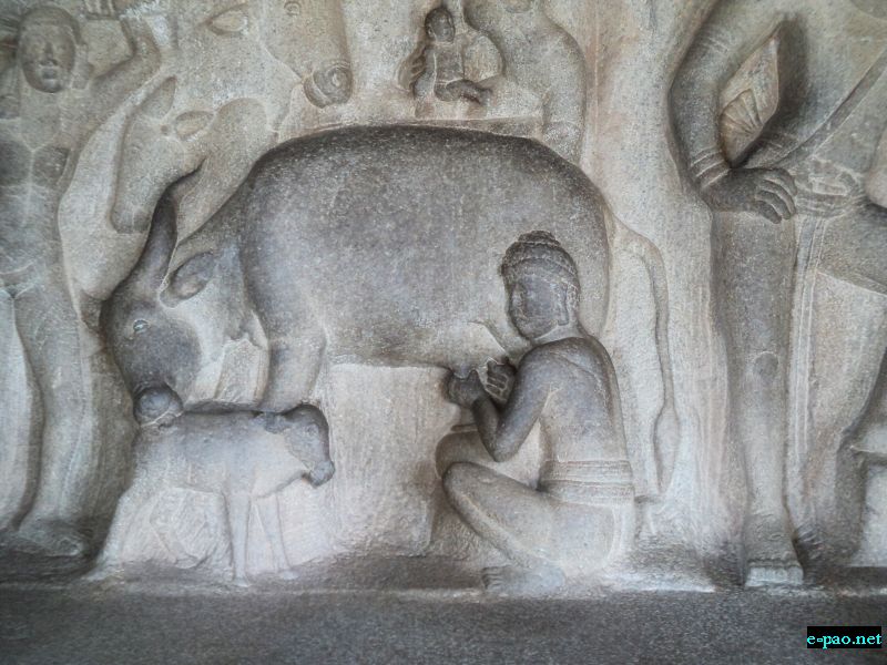  7.  A 7th century sculpture in Mahabalipuram, TN 