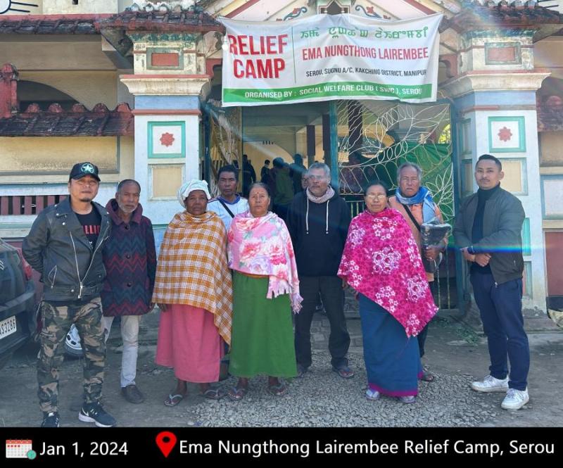 Aid extended to Internally Displaced Persons (IDPs) at Ema Nungthong Lairembee Relief Camp, Serou  :: 01st January 2024