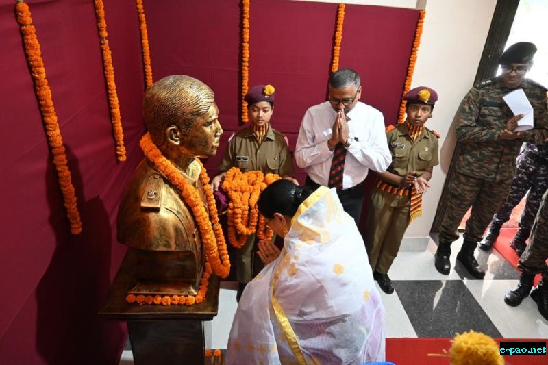 Vir Chakra Major Ngangom Joydutta Singhs bust unveiled at Sainik School, Goalpara 