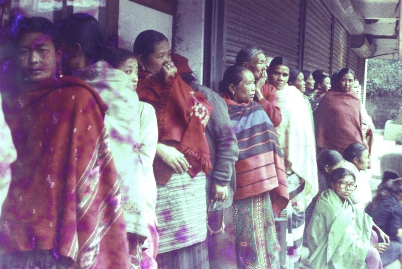 Waiting to vote - Gangtok 1985