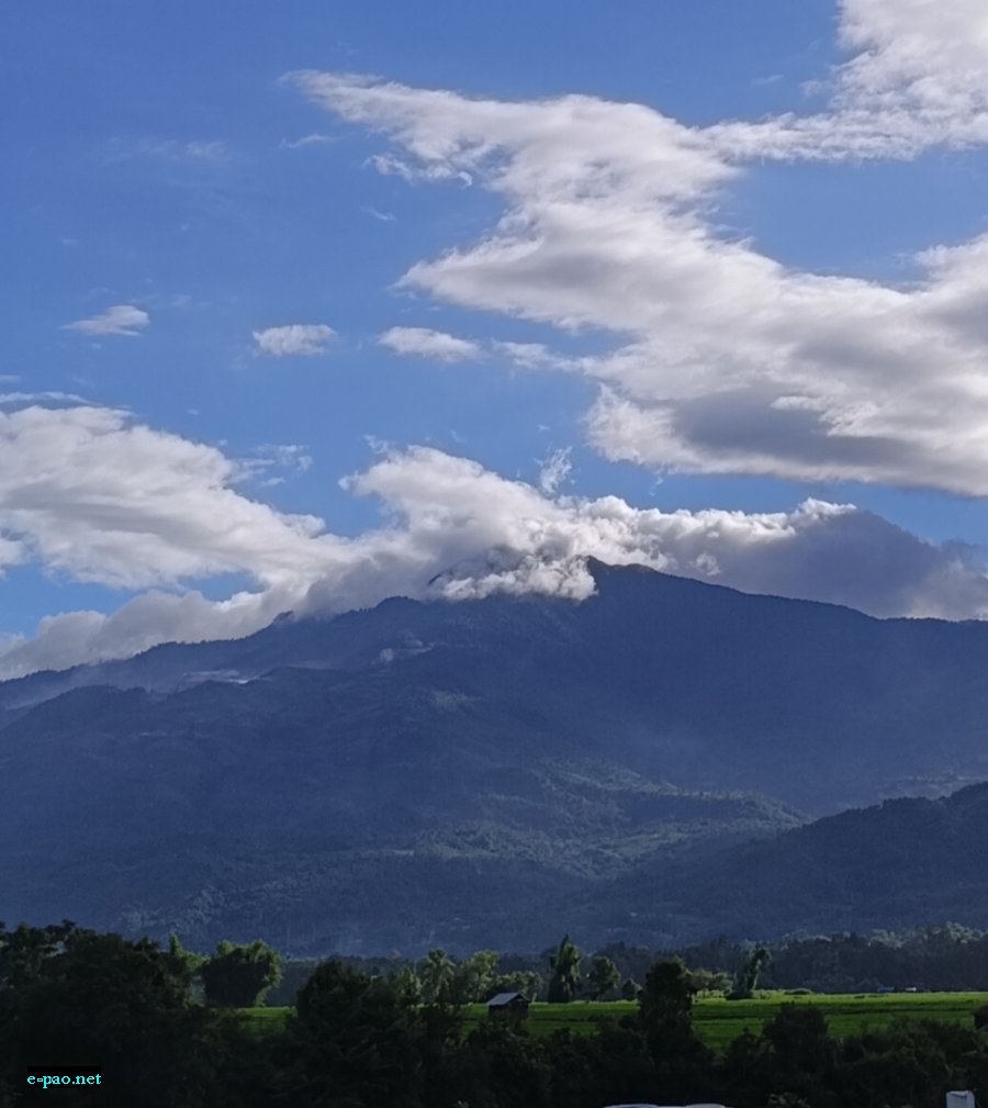 Mount Koubru peak as seen from Kalapahar village :: 30th July 2025