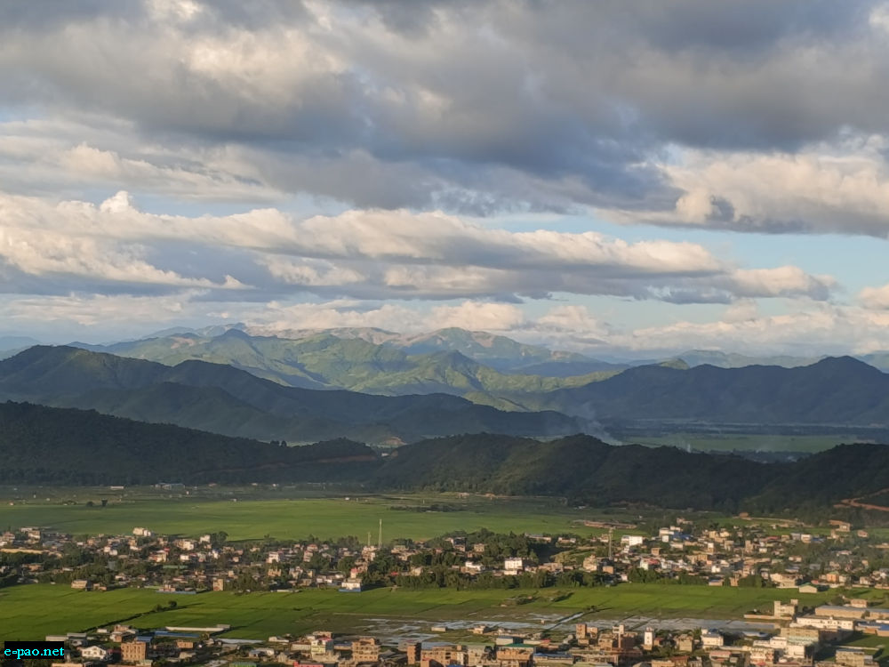 Destruction/deforestation of hill ranges of Sinakeithel in Ukhrul as seen from Cheiro Ching in Imphal :: September 2025