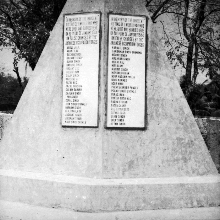    Memorial for those shot dead by Japanese forces 