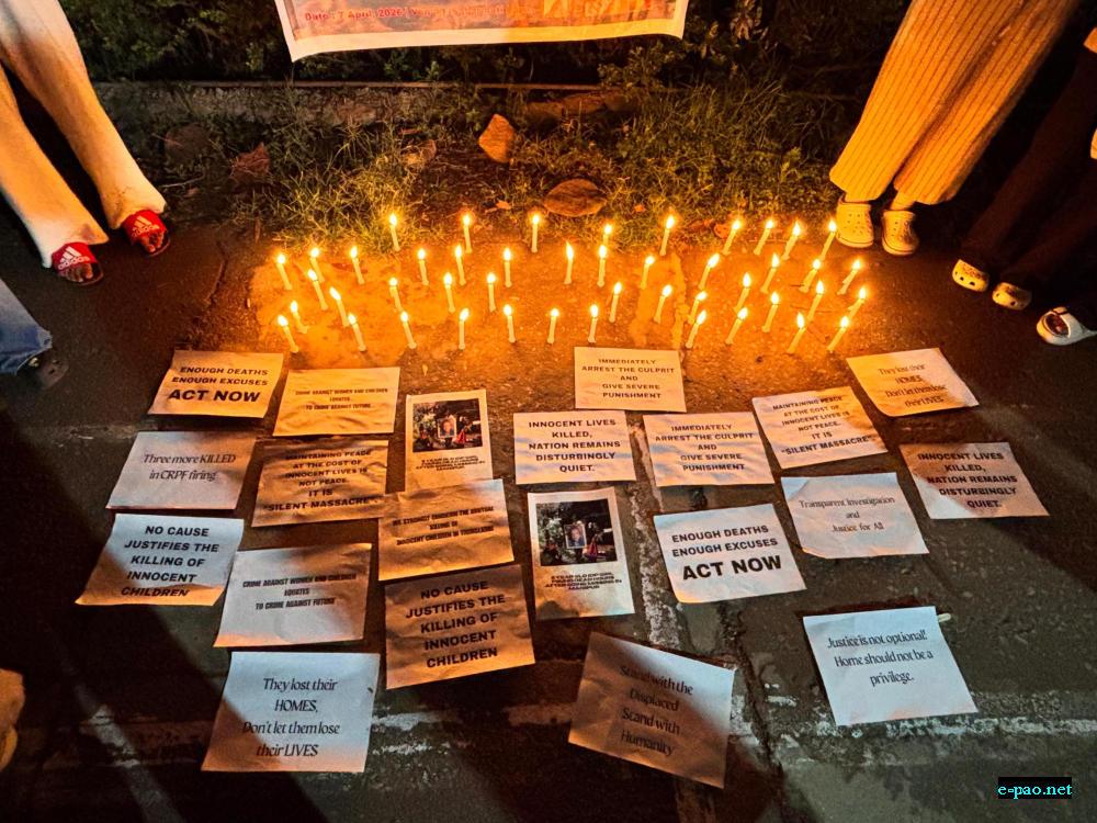 Meitei Students of JNU Delhi - Observation of Candle Light Vigilance condemning bomb attack at Tronglaobi :: 08th April, 2026